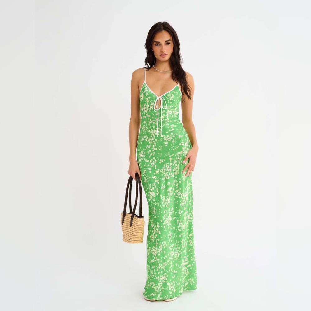 Commense Green Floral Maxi Dress